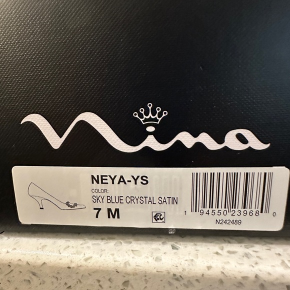 Nina Blue Heels with Crystal Embellishments - Picture 5 of 7